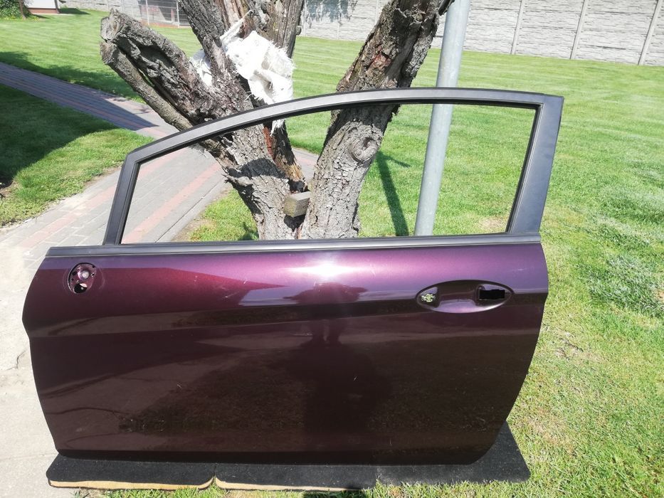 Drzwi lewe brązowe Ford Fiesta Mk7 VII 3 drzwi ciemna wiśnia brąz 39