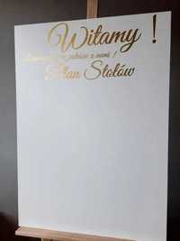 Tablica ślubna tablica powitalna złoty napis wesele