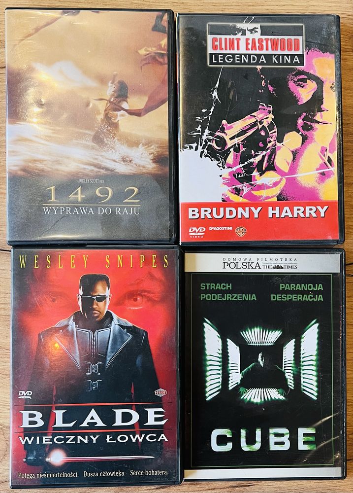 Zestaw filmów DVD Blade, 1492, Brudny Harry, Cube
