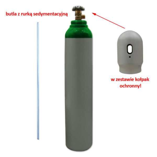 Butla gazowa pełna  MIX/Argon/CO₂ 8L 10L z rurką sedymentacyjną 200bar