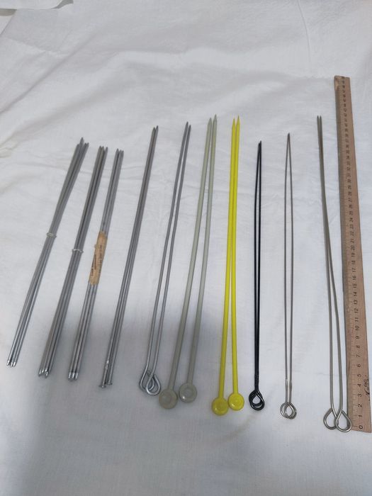 Спицы вязальные, алюм,нерж,пластик