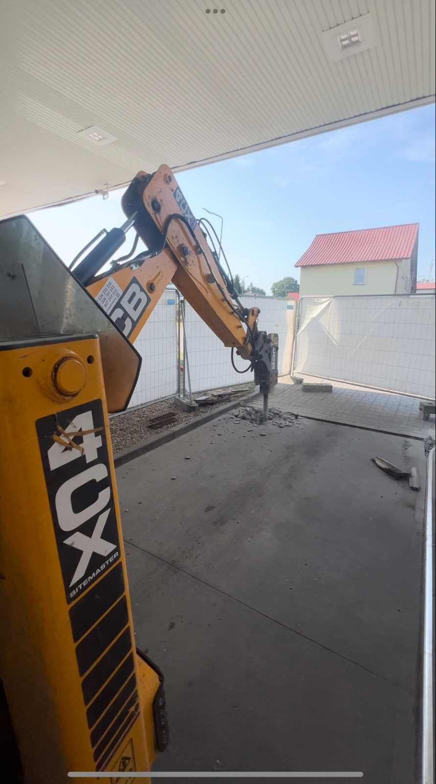 JCB CX4 młot, roboty ziemne, koparka, wyburzenia, rozbiórki, transport