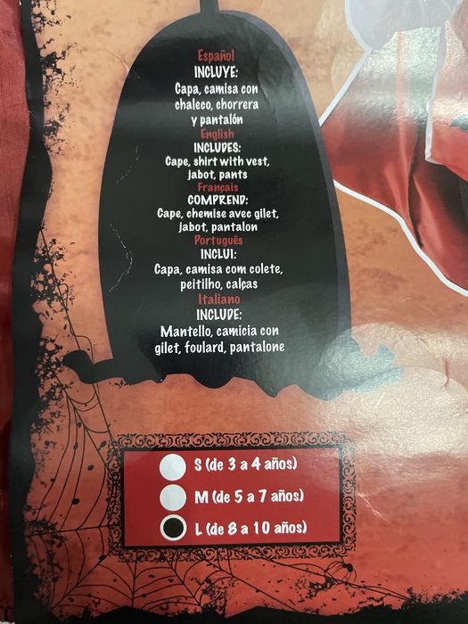 Disfarce Conde Drácula