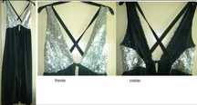 Vestido lantejoulas preto e prateado