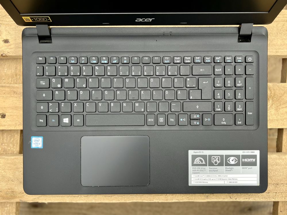 Ноутбук Acer ES1-572/i3-6006U/8GB DDR4+128GB SSD/15.6"FHD/Гарантія