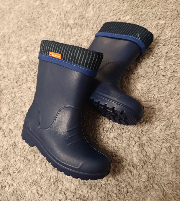 Lekkie kalosze Demar Dino 24 25 granatowe ocieplane nowe