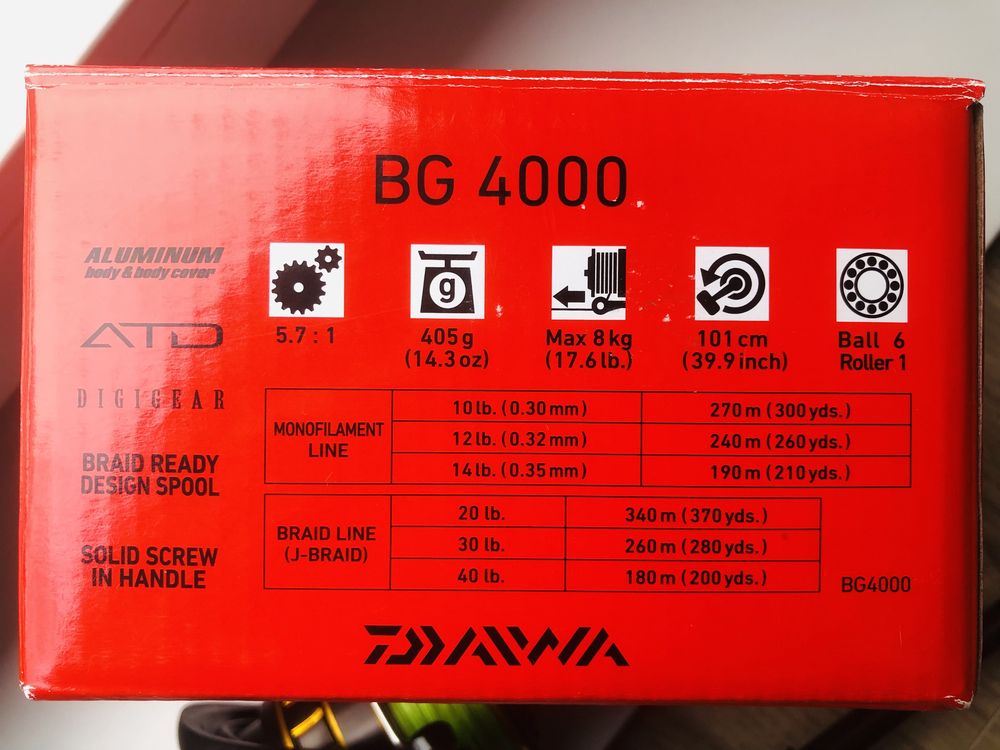Daiwa BG 4000 com braid .205 novo