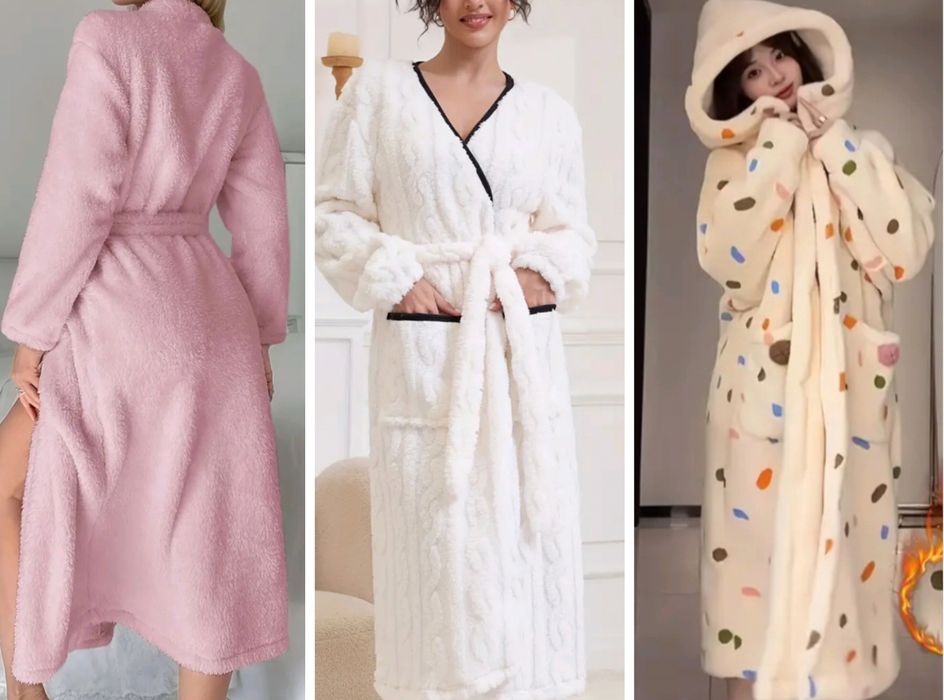 Новые халат плюшевые теплая ночная рубашка женская + подарок
