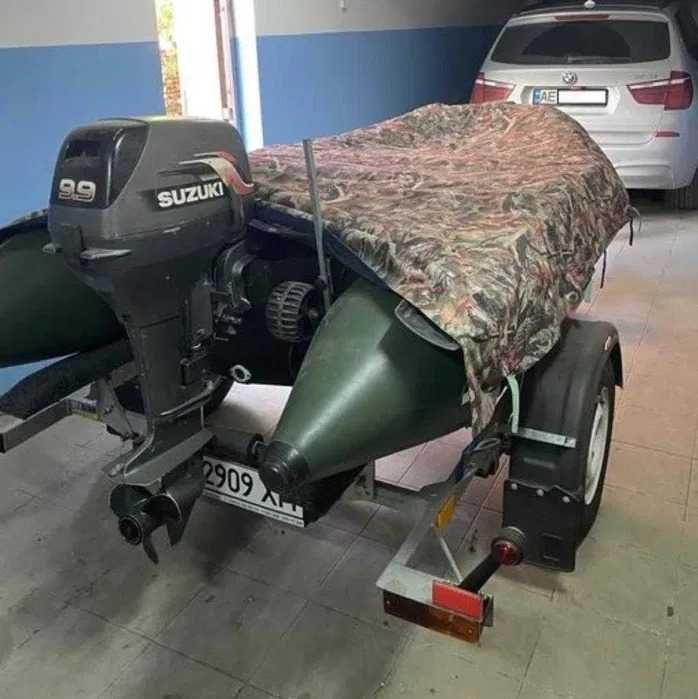 Човен з мотором SUZUKI DT 9.9, причепом та додатковим обладнанням.