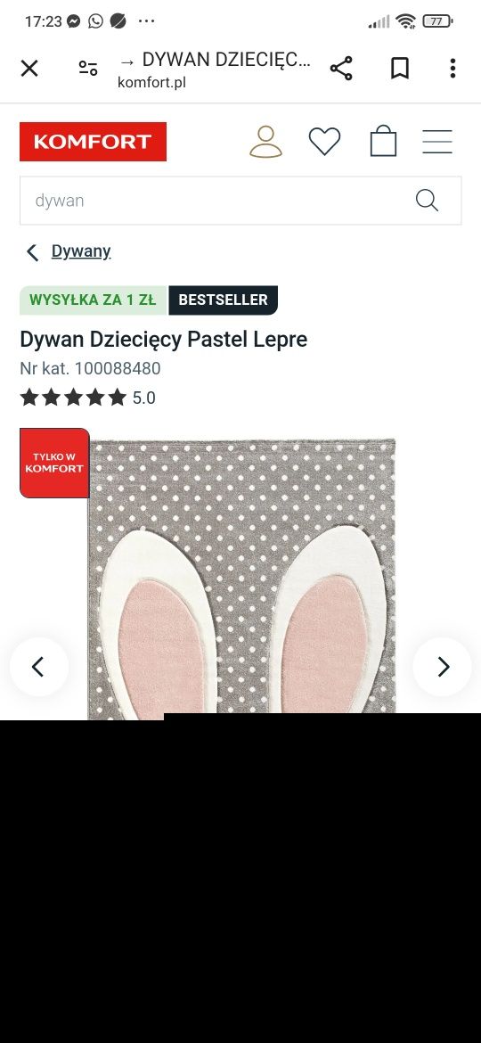 Dywan królik do pokoju dziecięcego Komfort