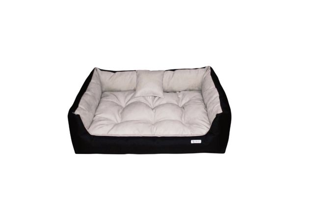 Jasnoszare legowisko dla psa posłanie kanapa miękkie łóżko