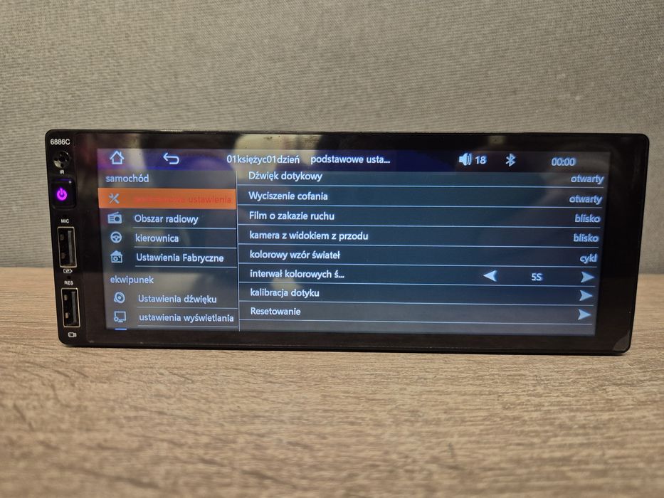 Radio Samochodowe duży ekran AndroidAuto USB, AUX, Bluetooth, kamera