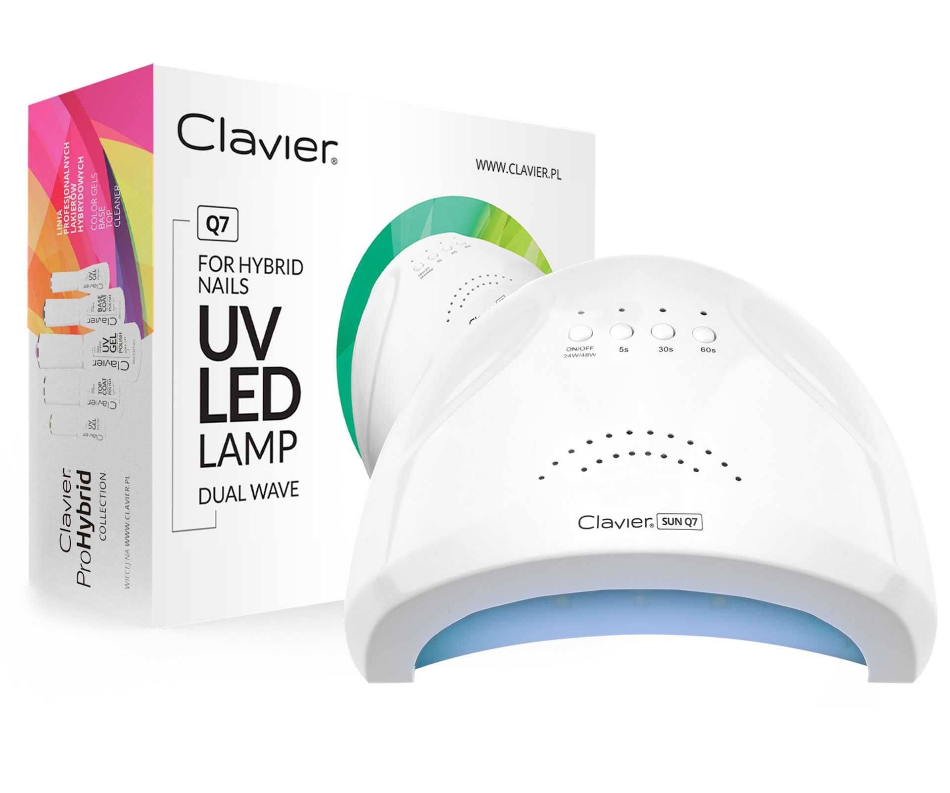 Lampa UV LED Clavier Q7 48W do paznokci Hybryd z Lustrem Timer Czujnik