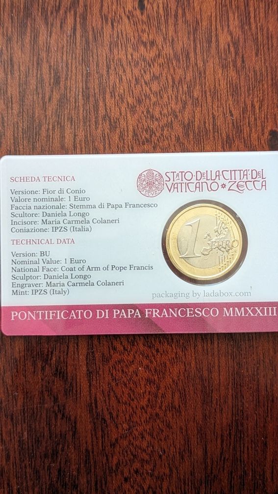 Vatican 1 Euro 2023 Pope Francis