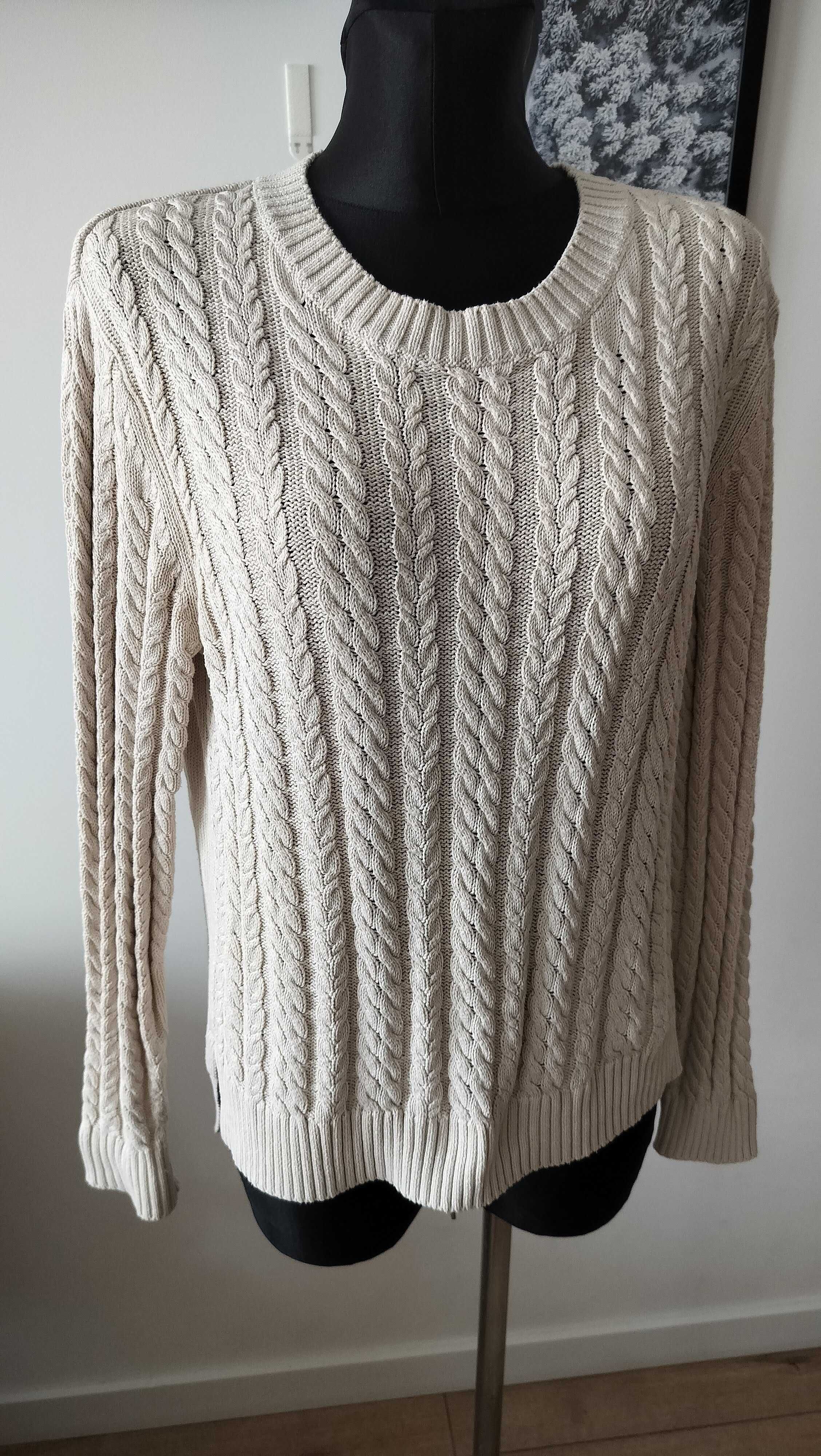 H&M Sweter damski S bawełna wyraziste warkocze oddychający efektowny