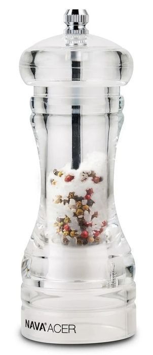 Młynek Przezroczysty Akrylowy Do Mielenia Przypraw Pieprzu Soli 14 Cm