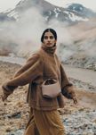 Сумка Polene Beri Textured Leather Taupe