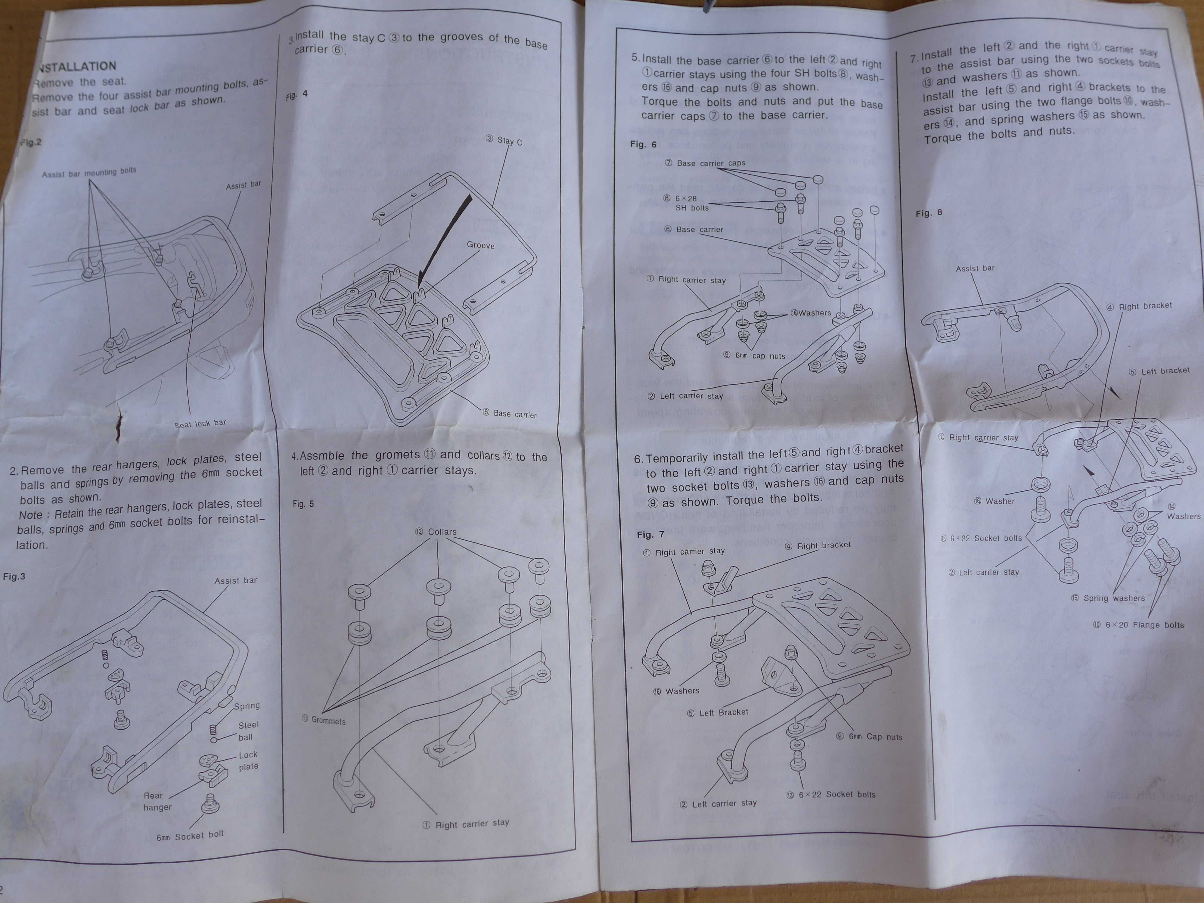 Honda CBR 1000 f '89-00r STELAŻ bagaznik kufer oryginalny + płyta nowy