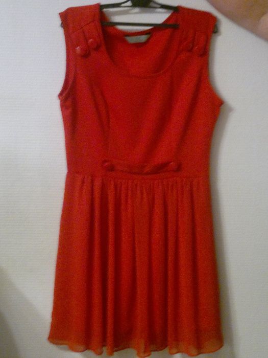 sukienka czerwona Nowa F&F letnia kolorowa zwiewna wieczorowa wizytowa
