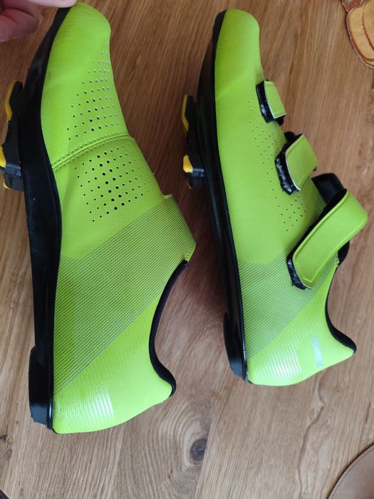 Buty szosowe Shimano SH-RC100 żółte roz.48 + bloki
