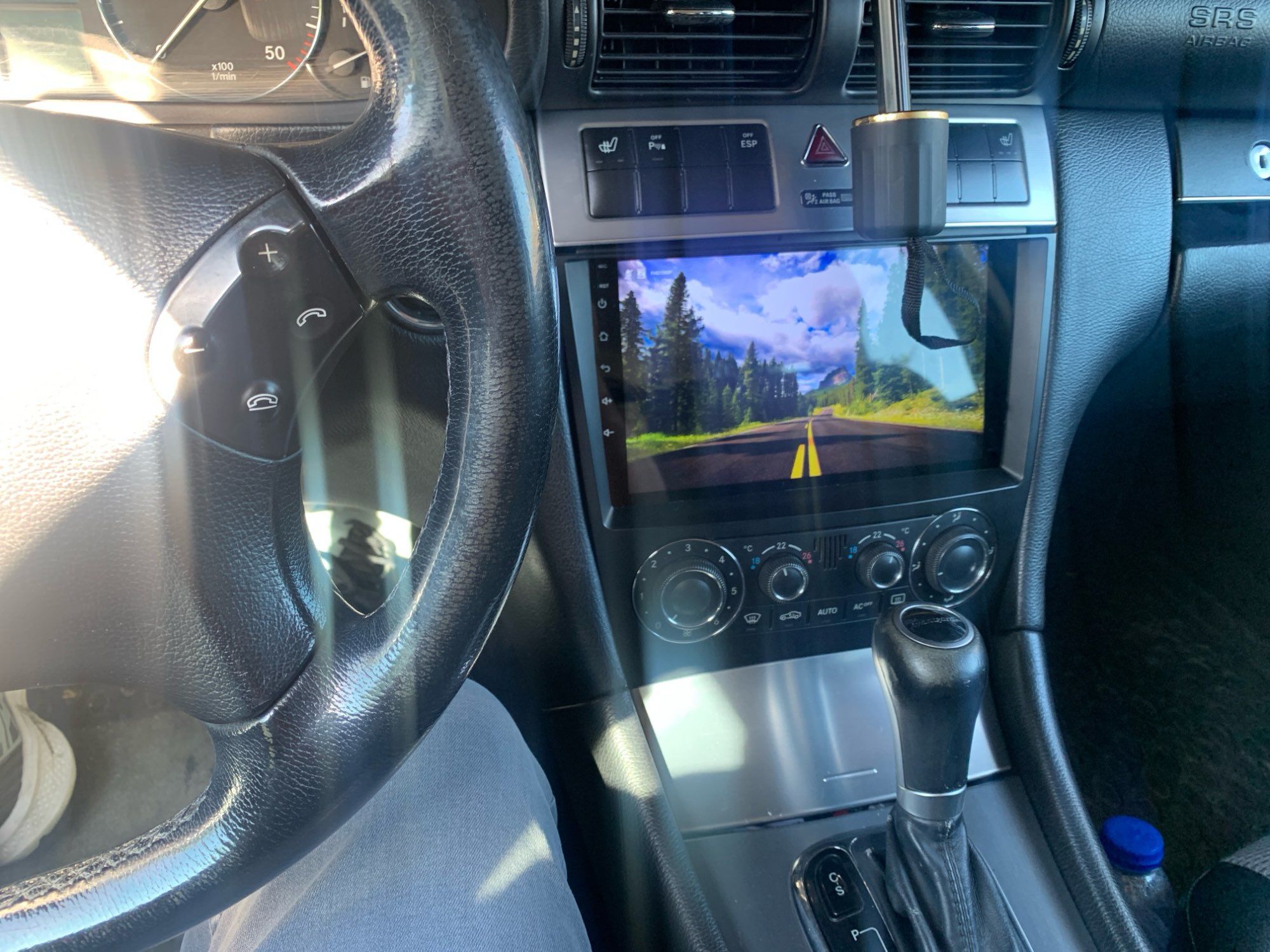 Rádio 9" Mercedes W203 Carplay Android Auto GPS 1/32GB + CANBUS NOVO