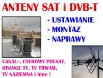 Anteny, telewizory: Montaż, ustawianie, naprawy telewizorów. Canal +,