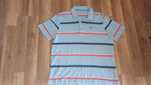 Lacoste XL t shirt niebieski koszulka polo męska w paski bawełna