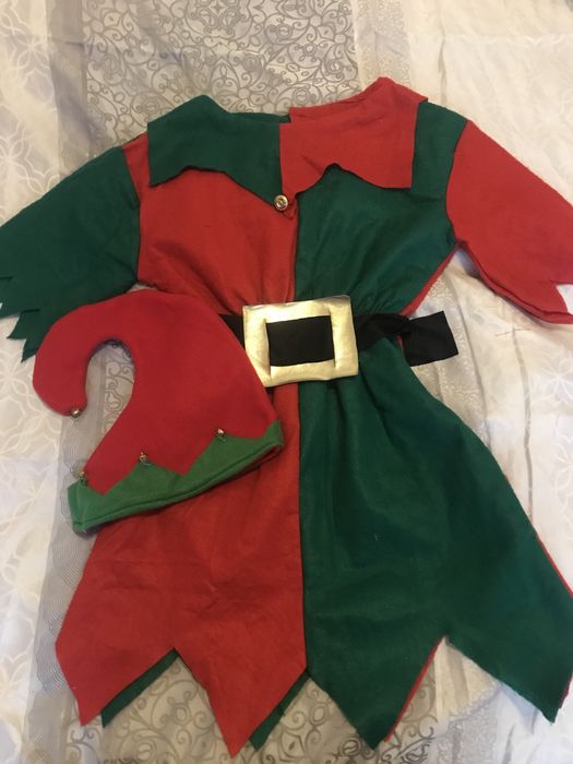 Костюм платье Эльф,помощник Санты,гном