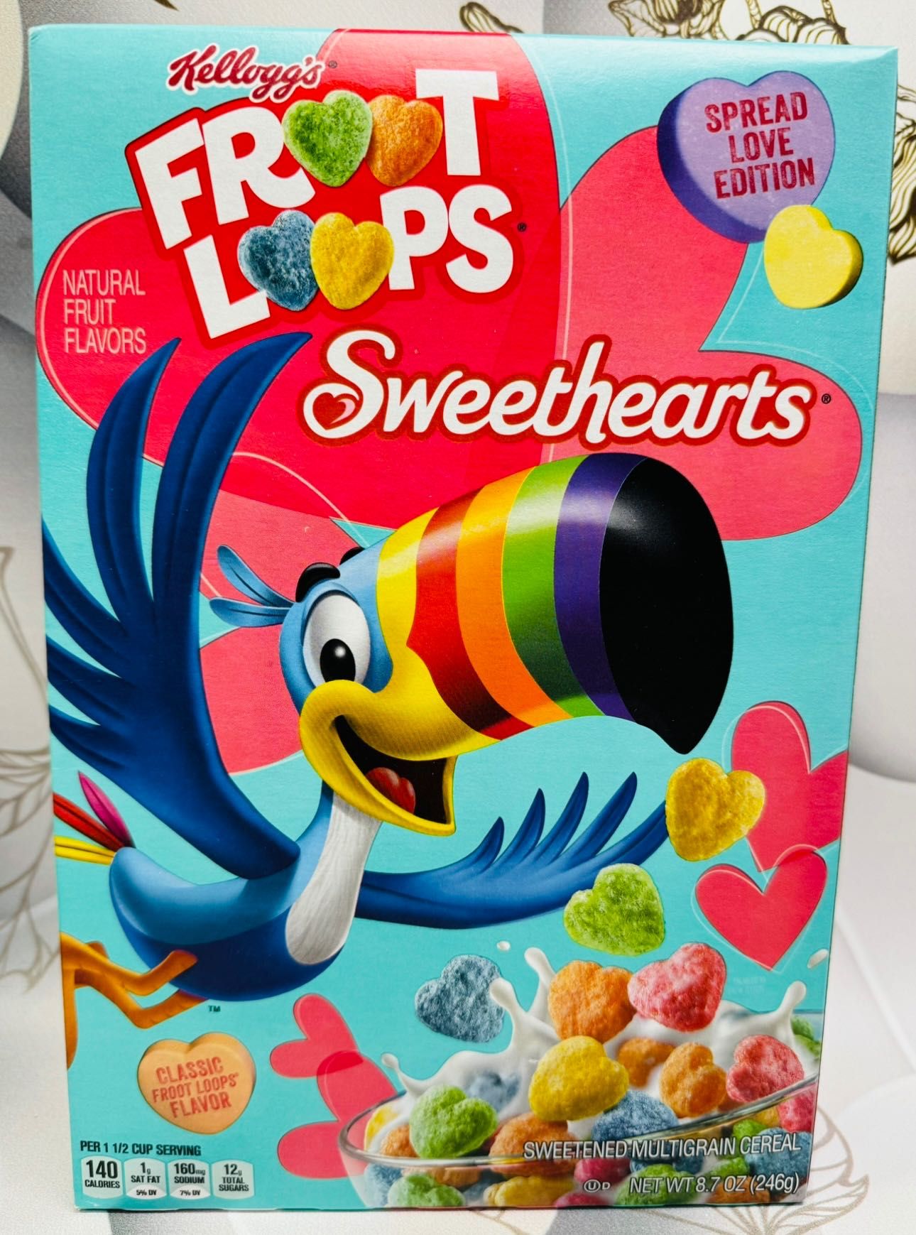 Сухий сніданок з США Kellogg's Froot Loops кольорові фруктові сердечка