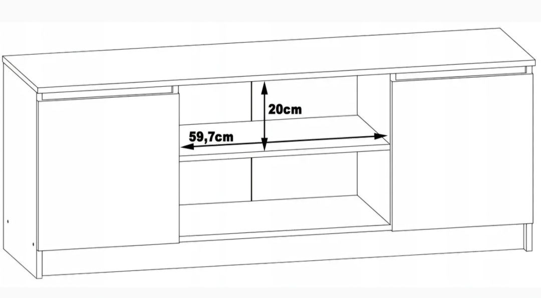 Szafka RTV 140 cm stojąca pod telewizor komoda 6 półek 2 drzwi