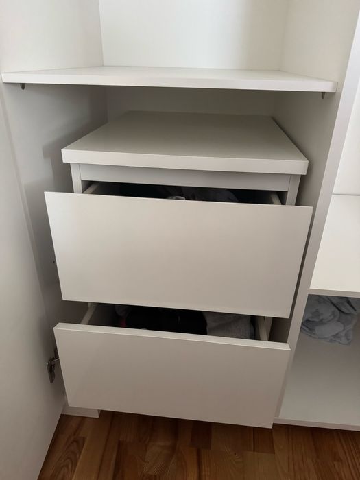 Szafa biała Meblik 100x200x57 dla dziewczynki Uni White Dance