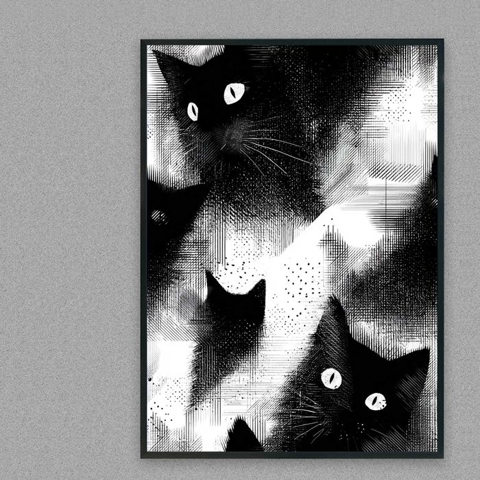plakat koty do pokoju salonu kuchni, plakat koty, obraz na ścianę koty