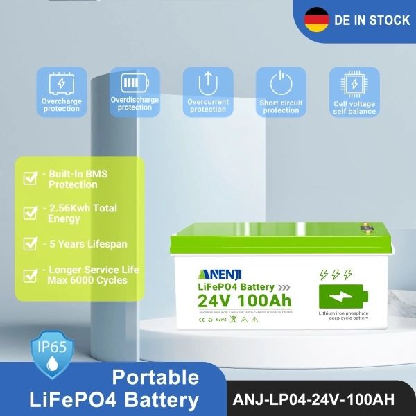 Акумуляторна батарея ANENJI 24V 100AH ​​LiFePO4 з bluetooth