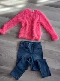 Sweterek i jeansy H&M 110/116cm