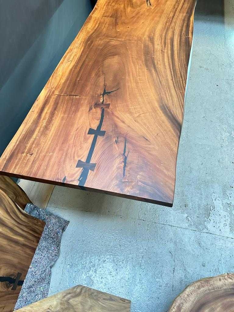 Stół drewniany monolit Suar unikat 250cm