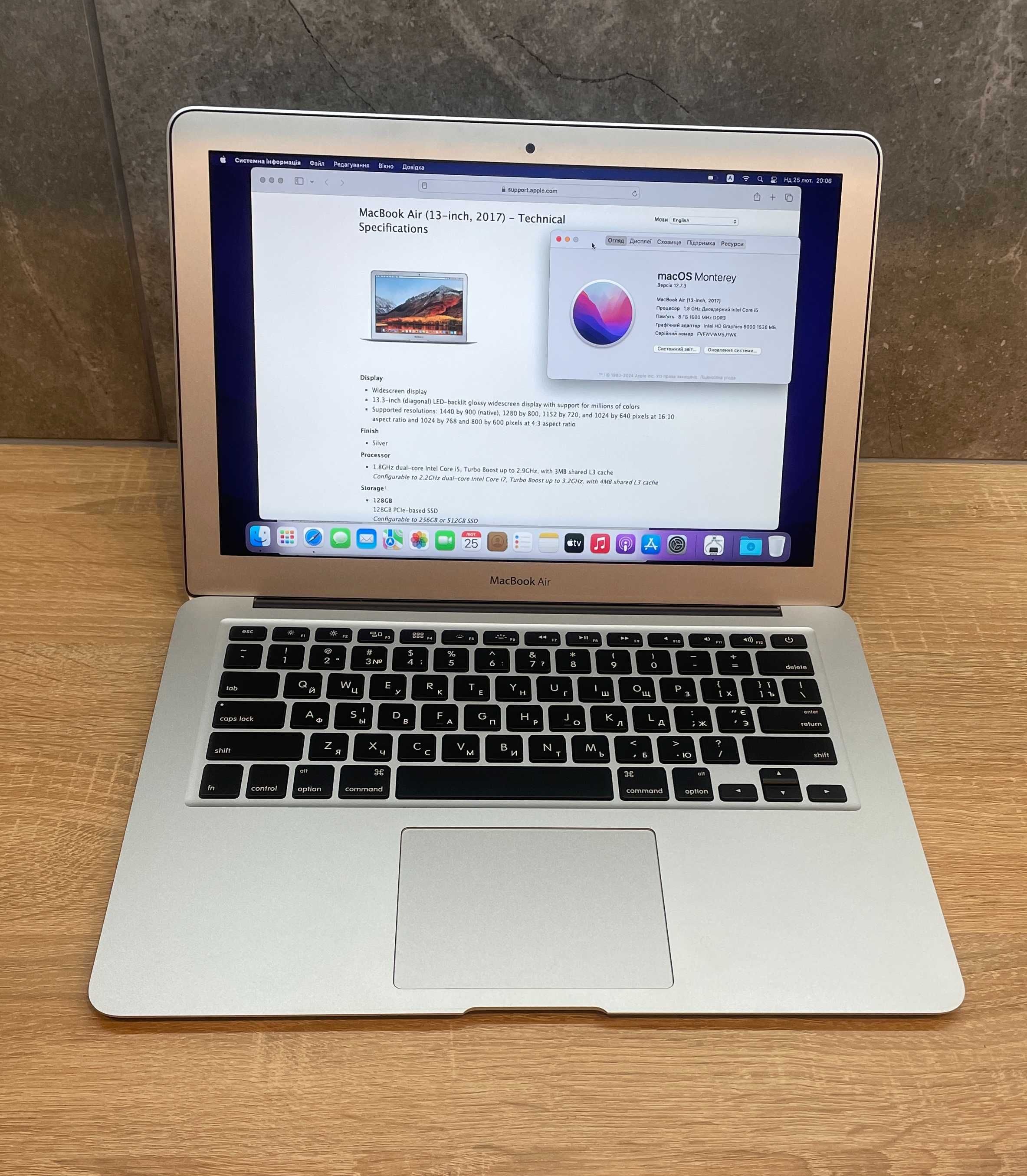 Ноутбук MacBook Air 7,2 (13-Inch, 2017) /i5-5350U /8GB /128SSD