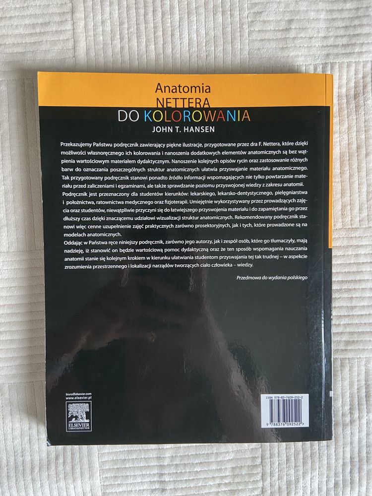 Anatomia Nettera do kolorowania John T.Hansen