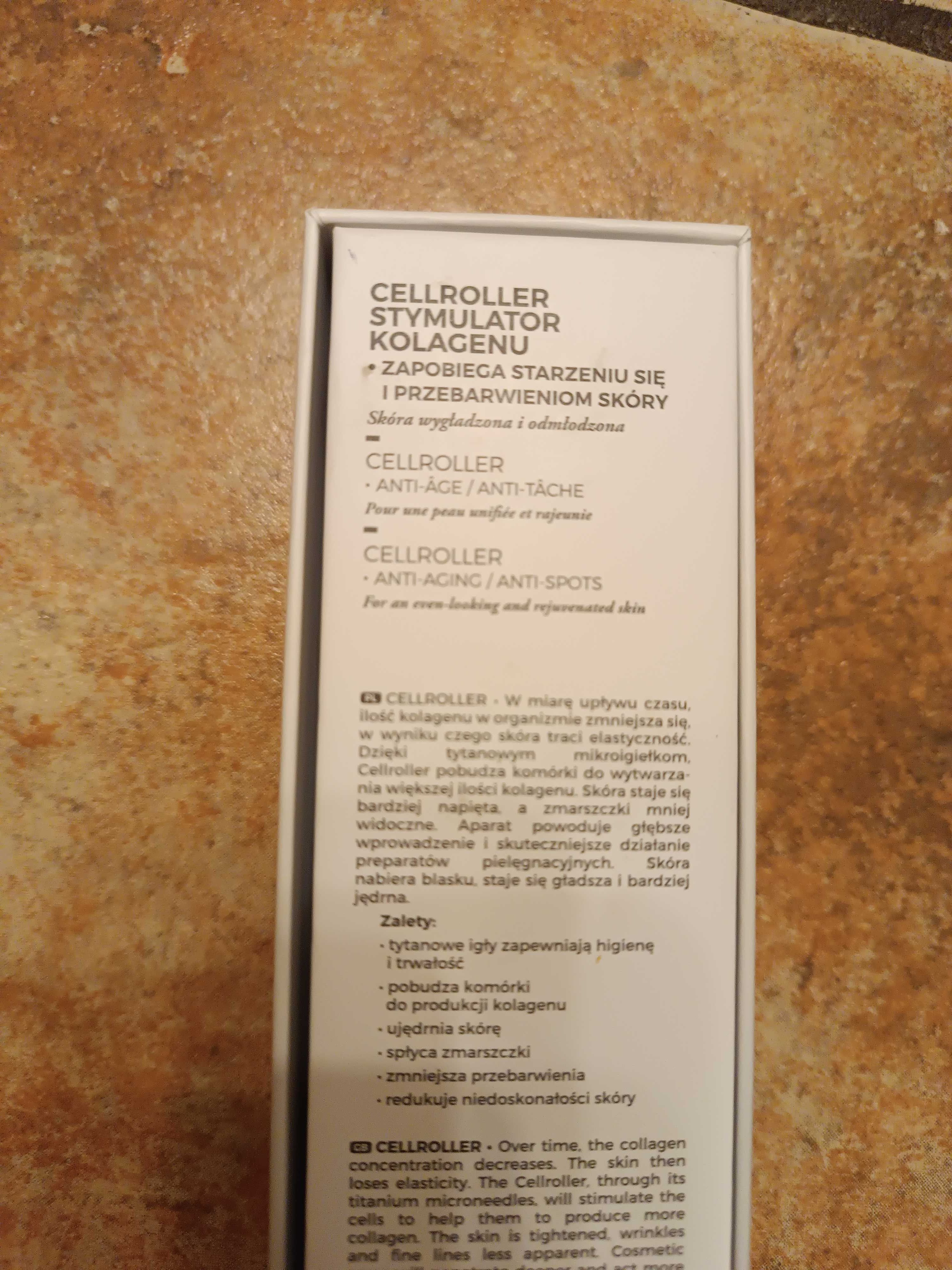 Dermoroller cellroller do mezoterapii igły tytanowe stymulator nowy