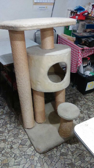 drapak budka domek dla kota wieża 115 cm wysoka