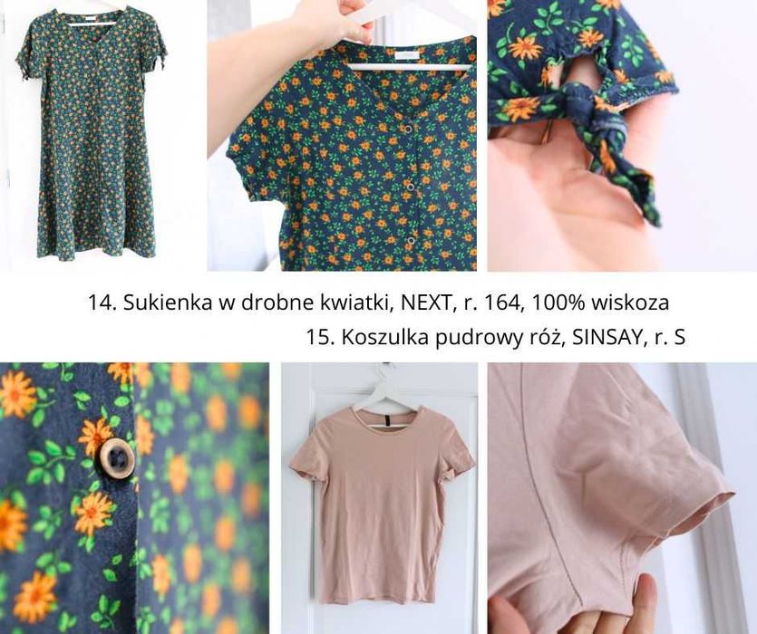 ZESTAW paka ubrań r. 164 34 S H&M Zara Mohito Next do szkoły JESIEŃ