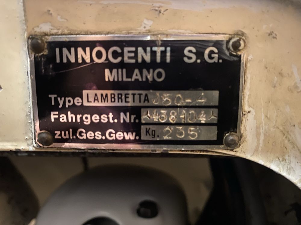 Lambretta j50, 1966, zarejestrowana