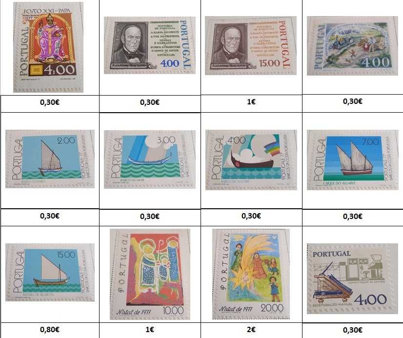 Vários Selos de Portugal 1975 a 1981