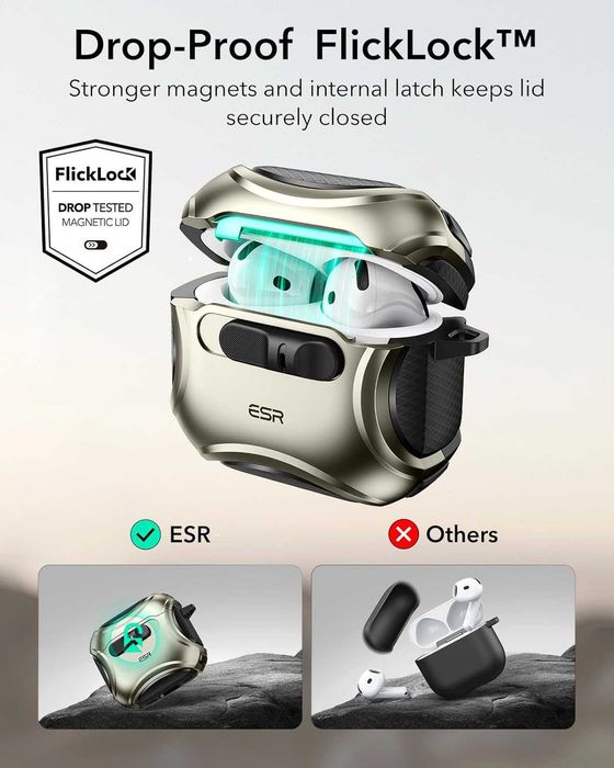 Чехол ESR Cyber Tough FlickLock MagSafe Чехол на AirPods 4