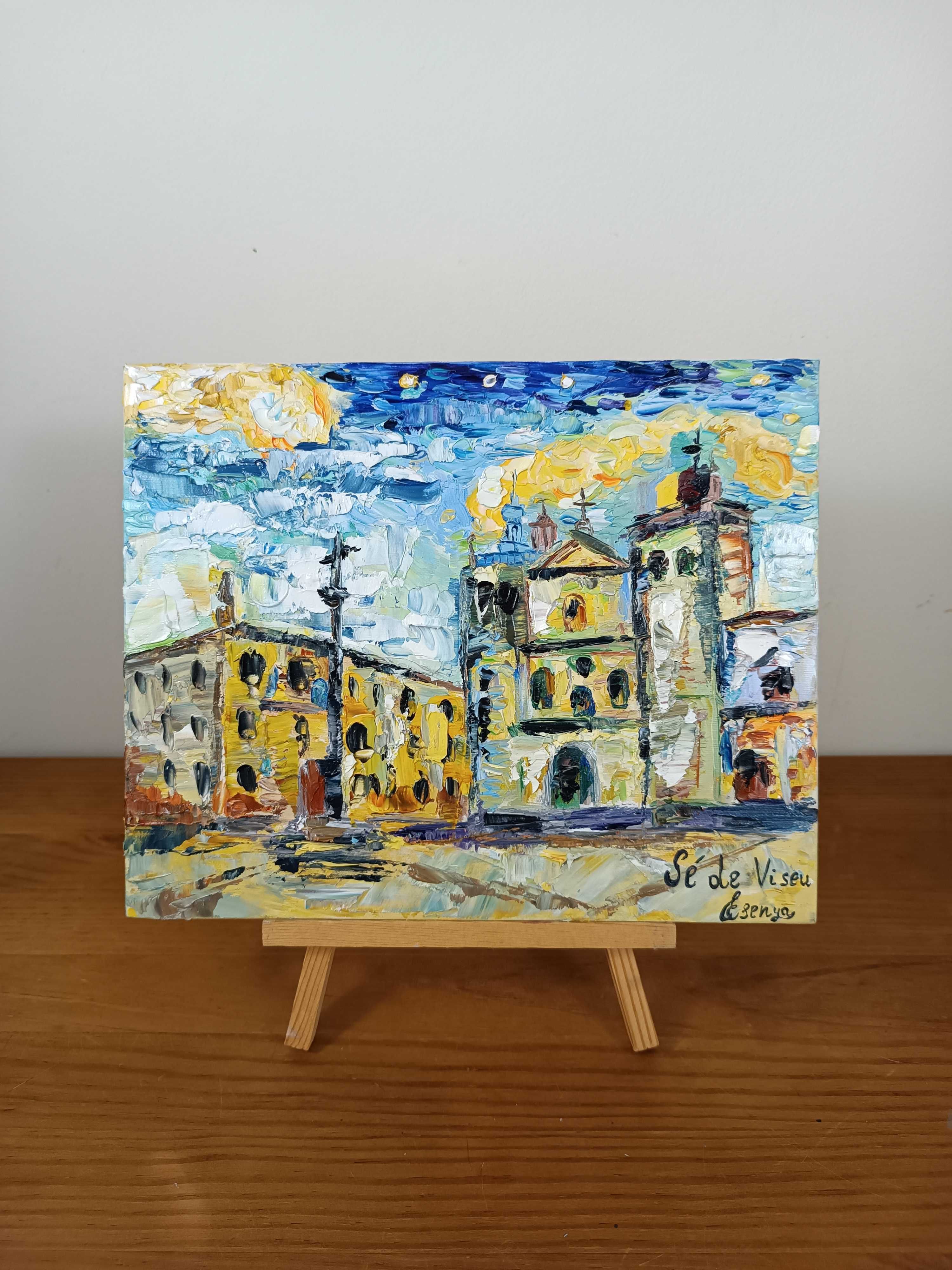 Quadro Óleo Pintado à Mão - Sé Viseu