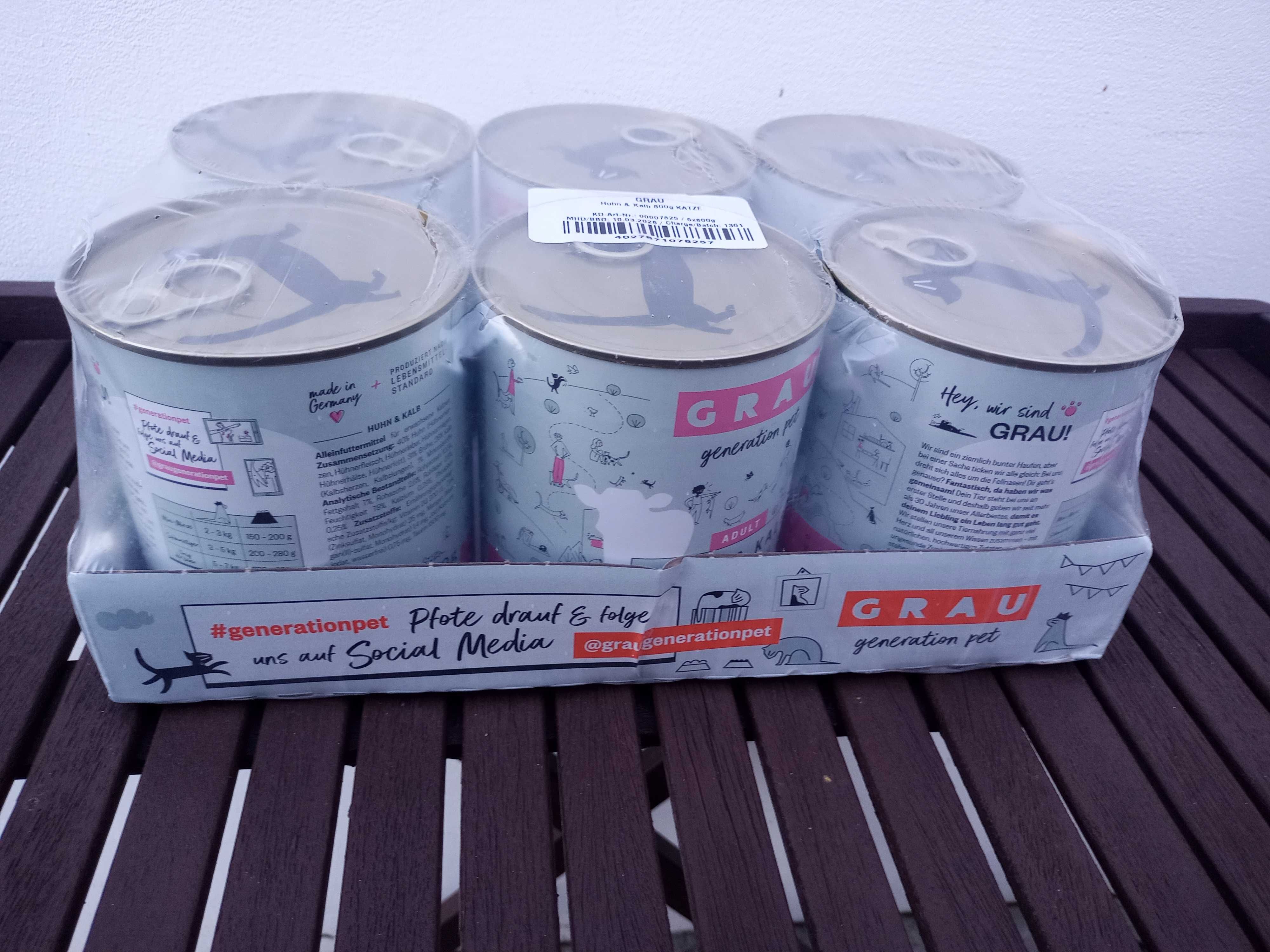 Grau karma mokra dla kota 6x800g cielęcina i kurczak