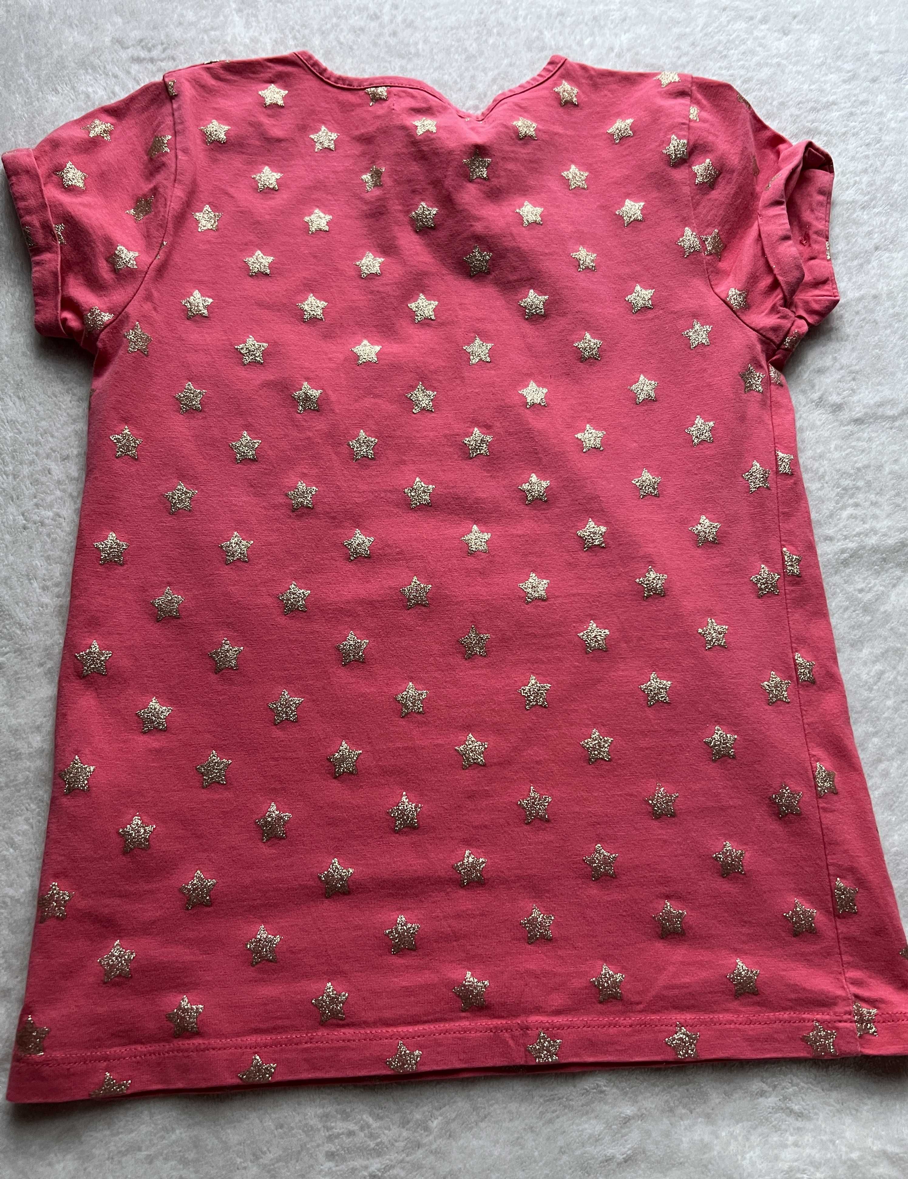 Śliczny t-shirt bluzka w gwiazdki M&S - rozm. 134