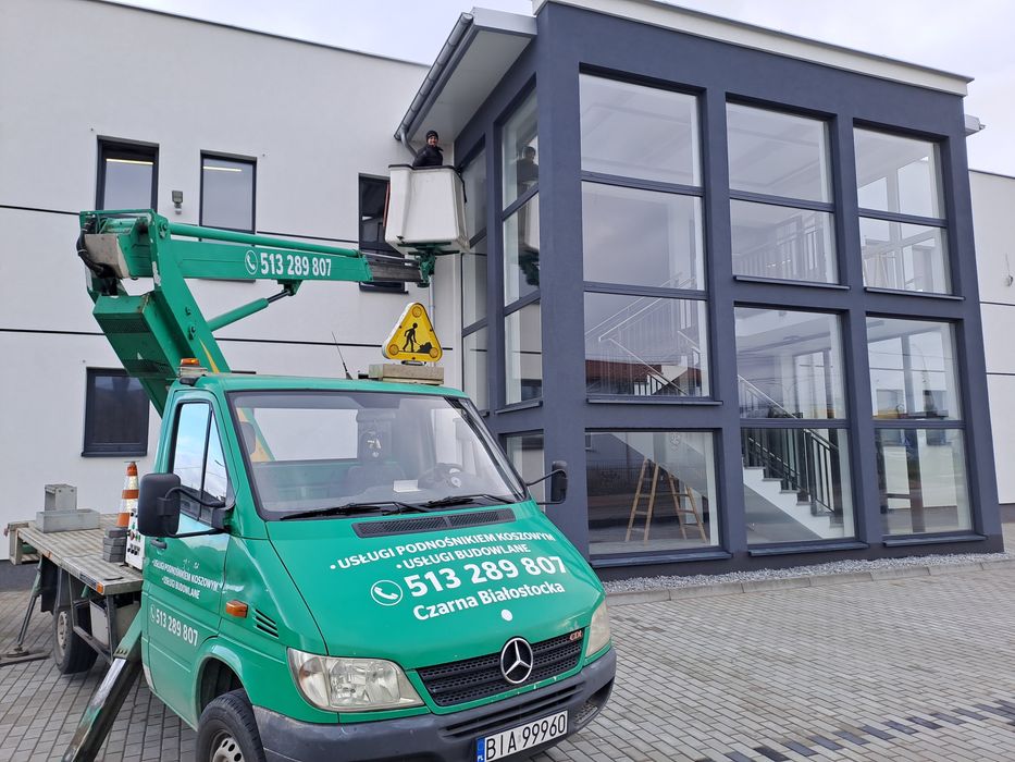 Wycinka drzew, podnośnik koszowy, zwyżka