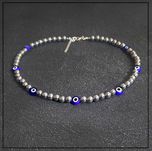 Naszyjnik granatowy EVIL EYE z kamieni naturalnych – Srebro 925