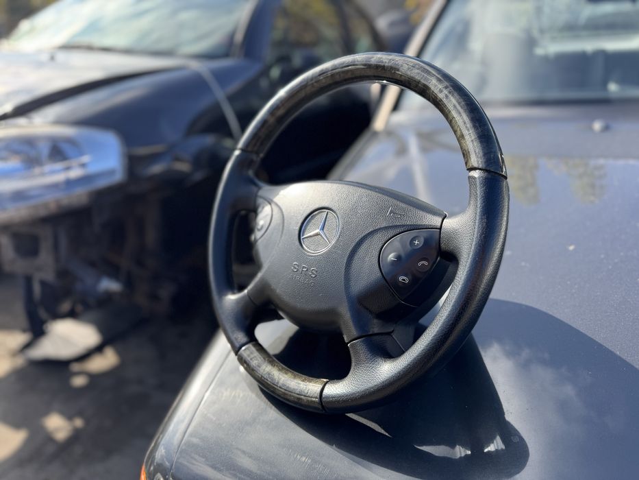 Kierownica Drewniana Mercedes W211 z podszuką powietrzną,bardzo ładna!