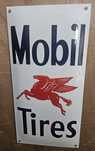 Placa esmaltada Mobil Tires